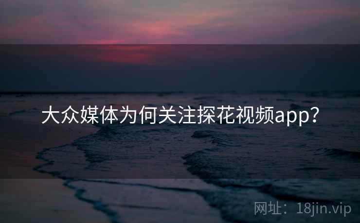 大众媒体为何关注探花视频app? 大众媒体为何关注探花视频app?