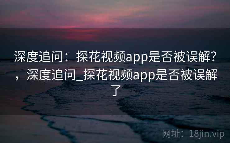 深度追问:探花视频app是否被误解?,深度追问_探花视频app是否被误解了 深度追问:探花视频app是否被误解?,深度追问_探花视频app是否被误解了